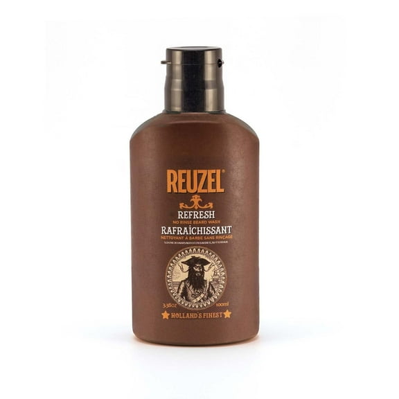REUZEL Refresh No Rinse Beard Wash, Hydrating, Low Shine, Deodorizing, 3.38 oz