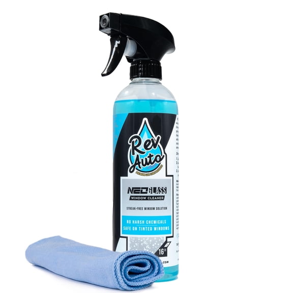 REV Auto Neo Glass 16oz - Premium Auto Window Cleaner | Ammonia Free Window Cleaner | Removes, Clean & Polishes Windows | 100% Safe on Tint | Window Tint Safe Window Cleaner