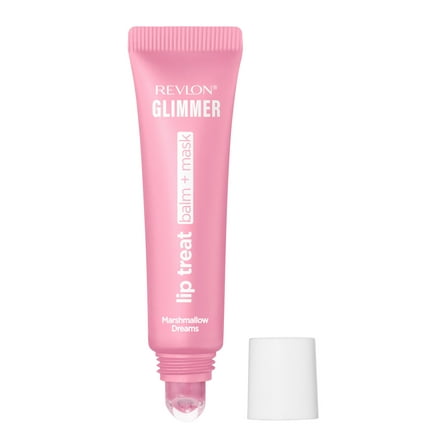 Revlon Glimmer Lip Treat Balm + Mask for Dry Lips, Overnight, 002 Marshmallow Dreams, 0.4 fl oz