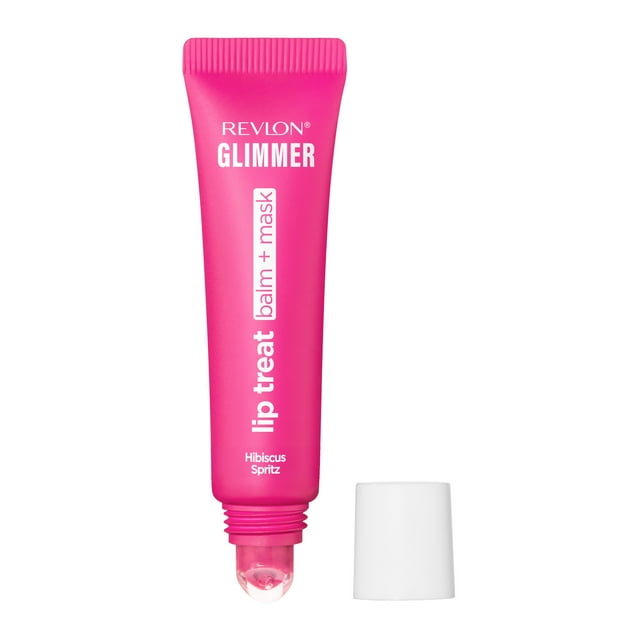 Revlon Glimmer Lip Treat Balm + Mask for Dry Lips, Overnight, 005 Hibiscus Spritz, 0.4 fl oz