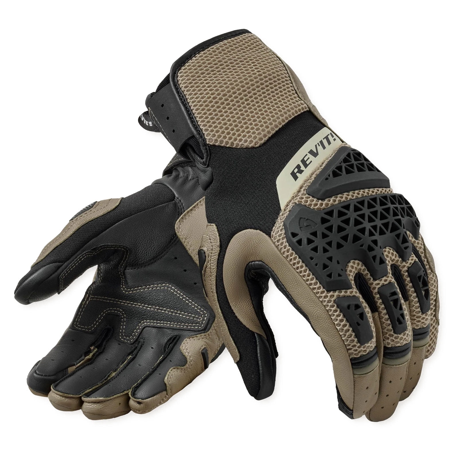 REV'IT! Men's Sand 5 Sand/Black Motorcycle Gloves, Size: L (FGS235-5220-L)