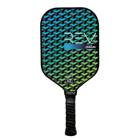 REV Pickleball Paddles - Pickleball Racket - Honeycomb Core - Fiberglass Face - Elation - Green