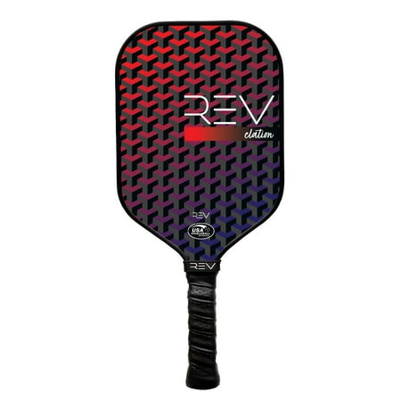 REV Pickleball Paddles - Pickleball Racket - Honeycomb Core - Fiberglass Face - Elation - Red