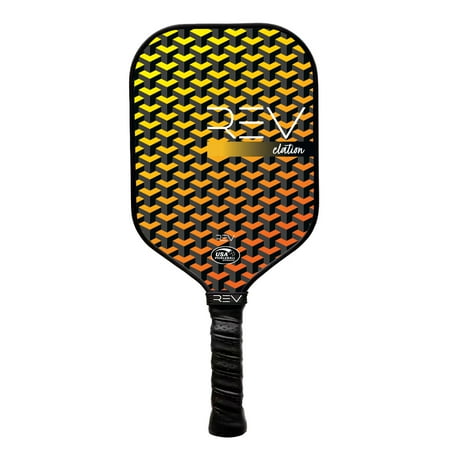 REV Pickleball Paddles - Pickleball Racket - Honeycomb Core - Fiberglass Face - Elation - Yellow