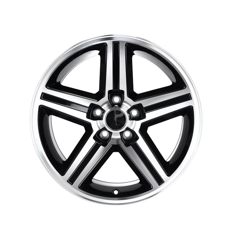 REV Wheels IROC 652 Series 18x8 Black/Polished Rims, 4 bs, 5x4.75