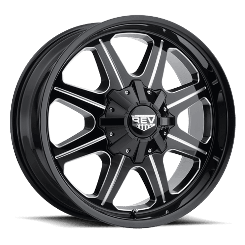 REV Wheels 823M-7903212 823 Series 17x9 4.53 bs 5x5/5x127/5x5.5/5x139.7 Black/Machined Lip
