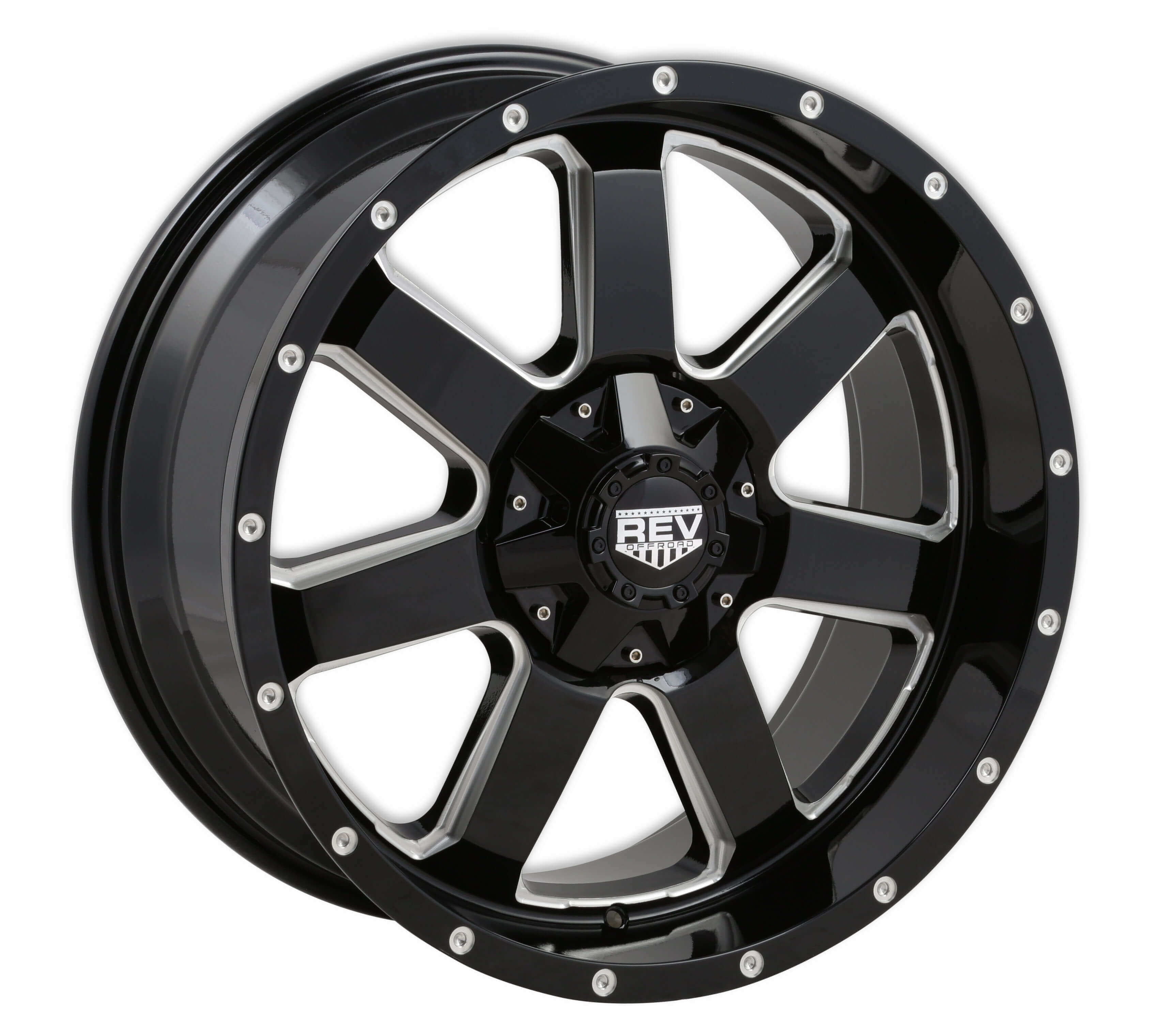 REV Wheels 885M-2907312 885 Series- 20x9 - 4.53 bs - 5x5/5x127 -Black/Machine Lip