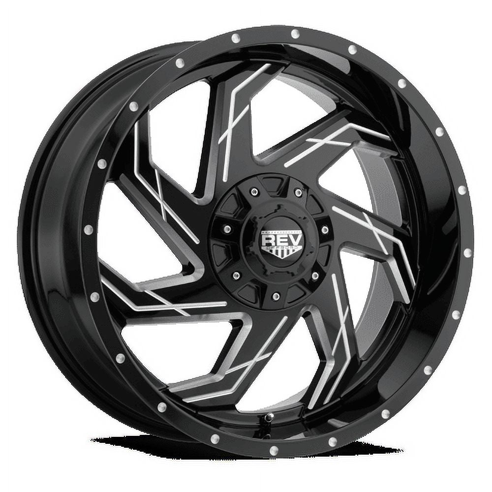 REV Wheels 895M-2123544 895 Series- 20x12 - 8.23 bs - 6x5.5/6x135  -Black/Machine Lip