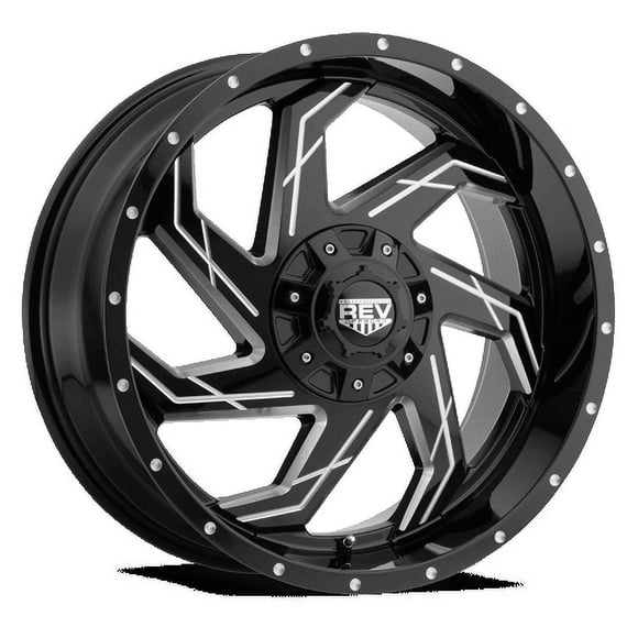 REV Wheels 895M-2123544 895 Series- 20x12 - 8.23 bs - 6x5.5/6x135  -Black/Machine Lip