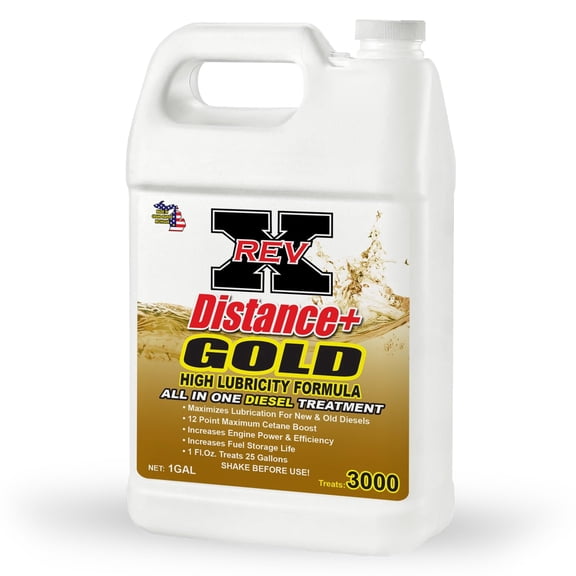 REV-X Distance+ Gold High Lubricity Diesel Additive - 1 Gallon - Treats 3000 Gallons