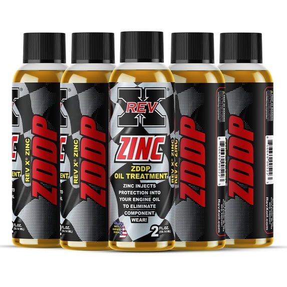 REV-X Zinc ZDDP Oil Additive, 5 Pack, 2 fl. oz. Bottles