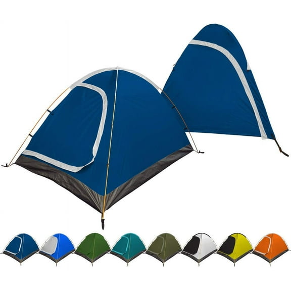 REVALCAMP 3-in-1 Camping Tent - Blue - Waterproof & Windproof 4 Season Tents for Camping, Backpacking & Hiking - Ultralight & Durable - Easy to Set-up 2 Person Tent
