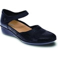 thumbnail image 1 of Revere Shoes Osaka Mary Jane - Comfort Dress Shoes for Women with Orthotic Arch Support - Soft Leather - Wedge Heel 9 Black Lizard, 1 of 7