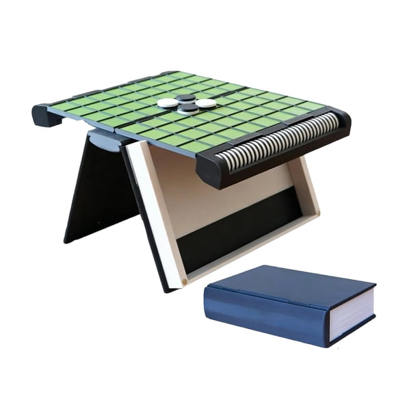 REVERSI Playbook’d Reversi Board Game, 3D Printed Board Book, 6.5 x 4.7 x 1.2 in, Portable Magnetic Reversi Game Set with Foldable Design