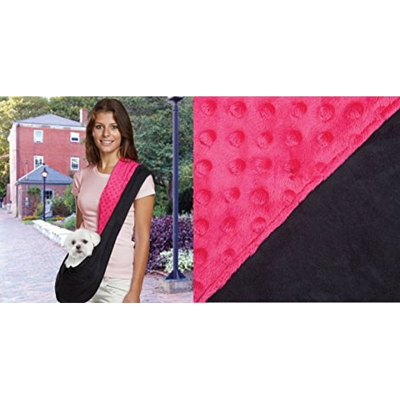 REVERSIBLE SLING DOG CARRIER Pet Carriers Comfort with Style !(One Size - See Description Rev. Sling Black/Pink)