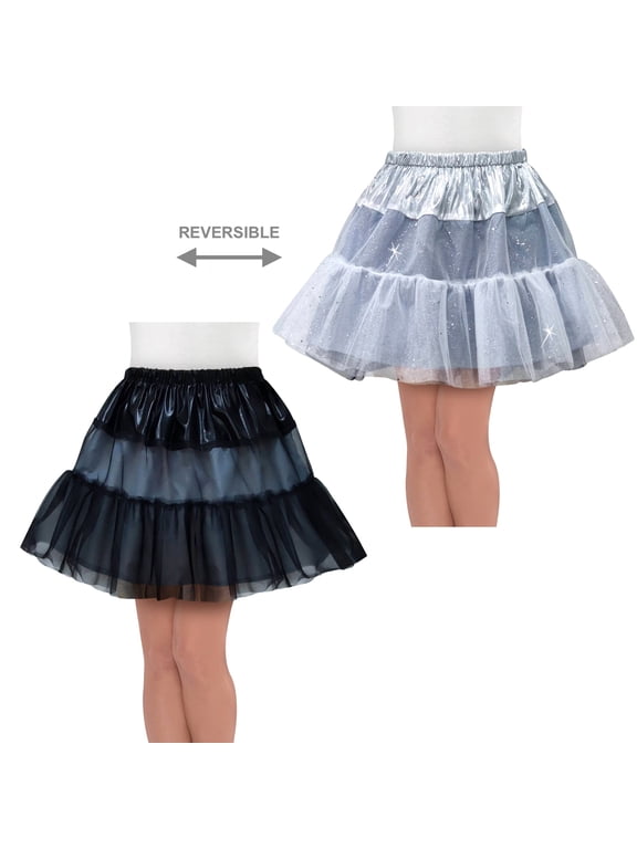 Reversible Tutu Costume Accessory for Adults, Black and White, L/XL, Halloween by Way To Celebrate