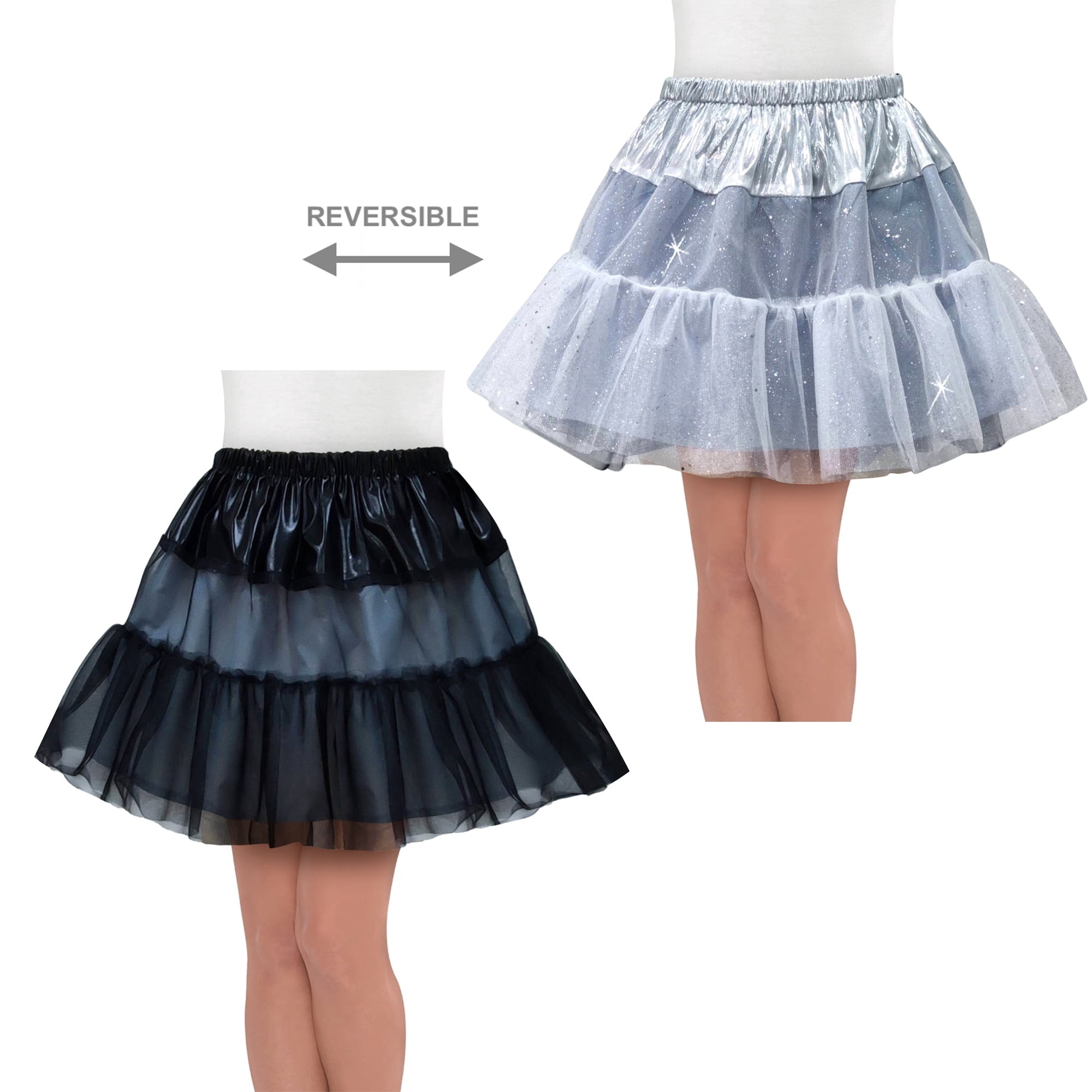 Reversible Tutu Costume Accessory for Adults, Black and White, S/M, Halloween by Way To Celebrate