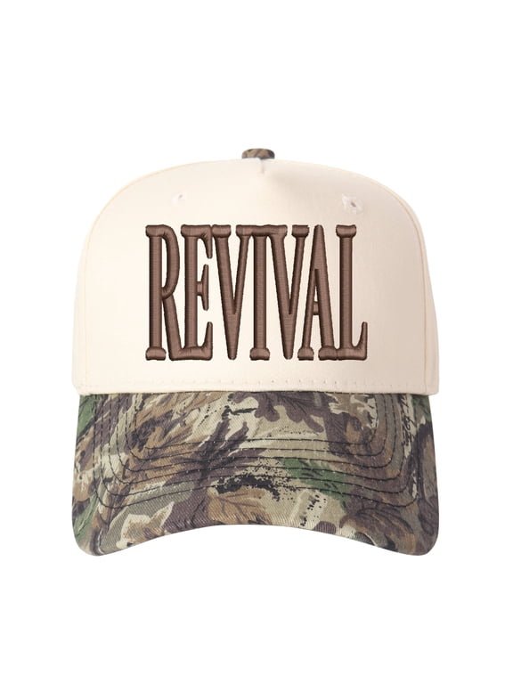 REVIVAL Embroidered Patchwork Trucker Cap | Adjustable Unisex Snapback, Fresh Fire Essential
