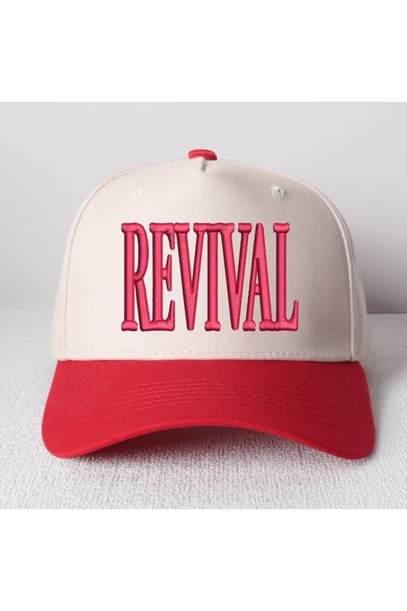 REVIVAL Embroidered Patchwork Trucker Cap | Adjustable Unisex Snapback, Fresh Fire Essential