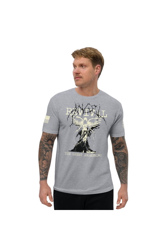REVIVAL Fitted men T-shirt (Heather Grey, 3XL)