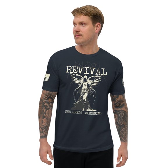 REVIVAL Fitted men T-shirt (Midnight Navy, XL)