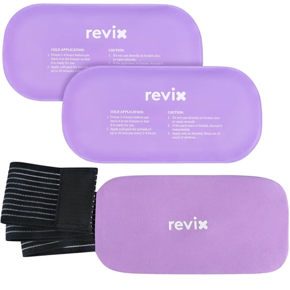 REVIX 2-Pack Gel Ice Packs Reusable with Soft Cover, 10x 5 Multi-Use Cold Pac...