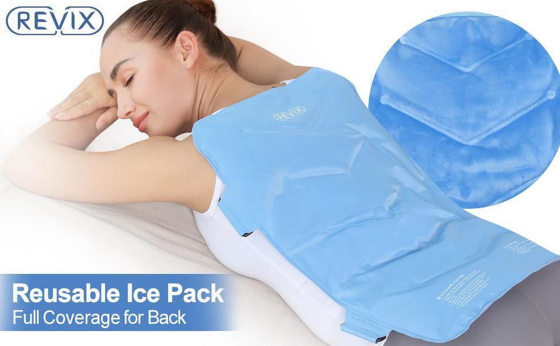 REVIX Full Back Ice Pack Reusable Gel Cold Pack for Joint Muscle Pain with Strap, XXL REX119