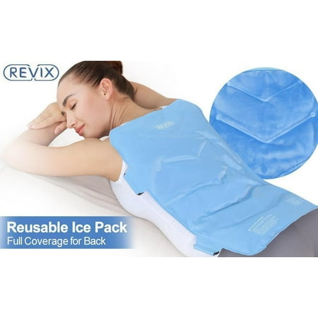 REVIX Full Back Ice Pack Reusable Gel Cold Pack for Joint Muscle Pain with Strap, XXL REX119