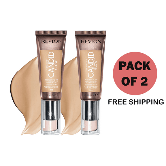 REVLON PHOTOREADY CANDID GLOW MOISTURE GLOW ANTI-POLLUTION FOUNDATION 320 PAKC OF 2