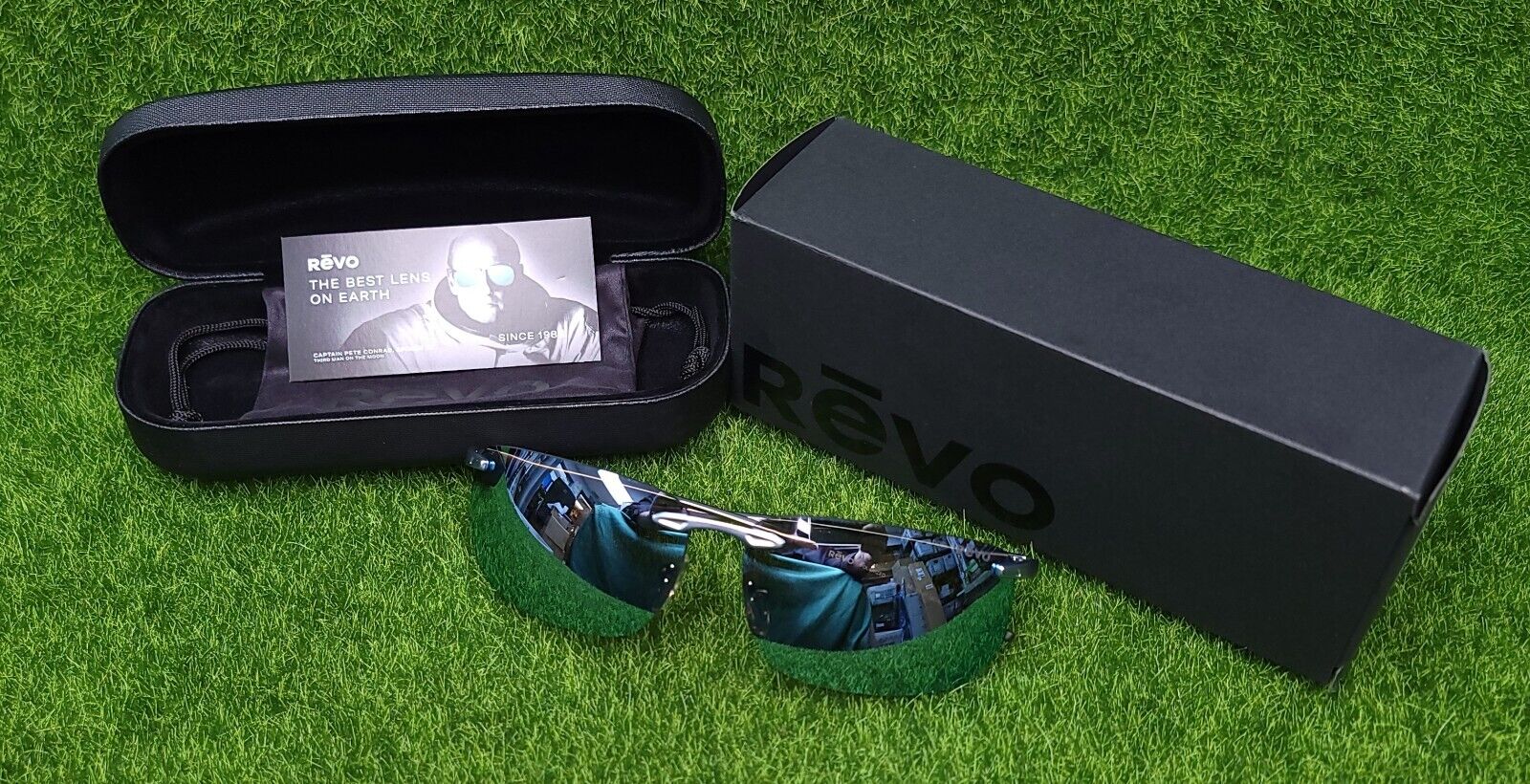 REVO Descend Z Metal Satin Chrome Polarized Blue Water Sunglasses RE