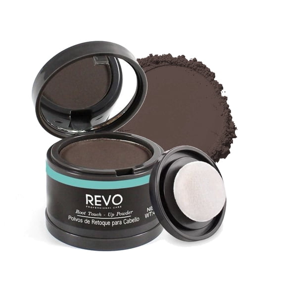 REVO Professional Care Root Touch-up Powder for Gray Coverage, Waterproof Beeswax, Dark Brown, 4g