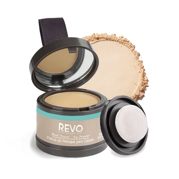 REVO Professional Care Root Touch-up Powder for Gray Coverage, Waterproof Beeswax, Medium Blonde, 4g