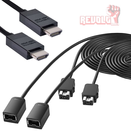 6ft Extension Controller Cable 2 Pack for Nintendo SNES NES Classic Edition Controllers with Premium 6ft HDMI Cable by REVOLT GAMER - Wii and Wii U Compatible