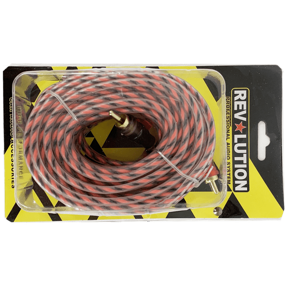 REVOLUTION - CAR-10395 - 2x2 RCA Male Twisted Pair Signal Cable 17ft