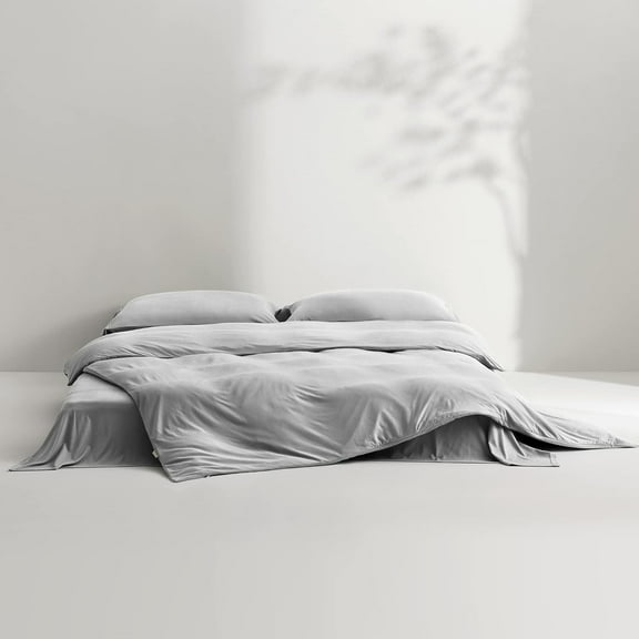 REWARDOWN Conifer Duvet Cover Twin Size, 68% Richcel Fiber Easy Fit, Ultra Soft Breathable Aesthetic Style-Perfect Companion for Duvet, Grey