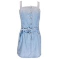 thumbnail image 1 of REWASH Womens Blue Belted Striped Sleeveless Square Neck Short Shift Dress L, 1 of 1