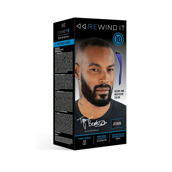 REWIND IT 10 Jet Black Beard and Mustache Color