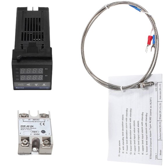 REX-C100 Digital PID Temperature Controller Thermostat AC 220V SSR Output 40A Relay K Thermocouple 0-400C-