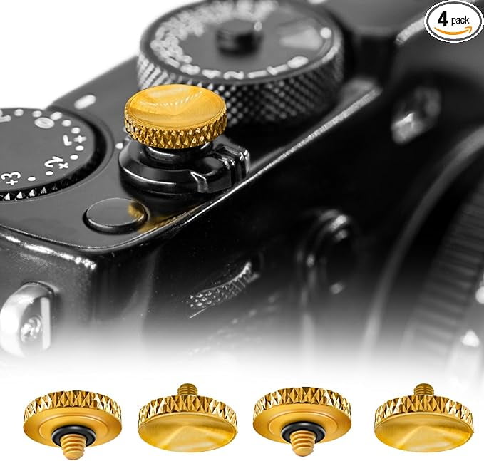 REYGEAK for Fujifilm Camera Shutter Button(4 Pack/Brass) Copper Soft
