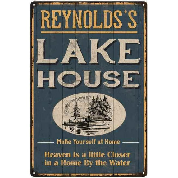 REYNOLDS'S Lake House Blue Cabin Home Decor 16 x 24 Matte Finish Metal 116240038106