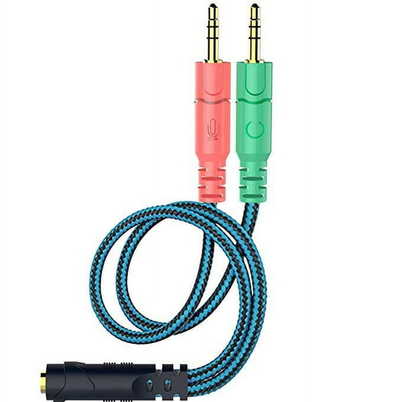 REYTID Headset Adapter Splitter 1m Cable Compatible Compatible with HyperX Gaming Headsets Compatible with Xbox One / Playstation 4 - Microphone and Headphone Connector