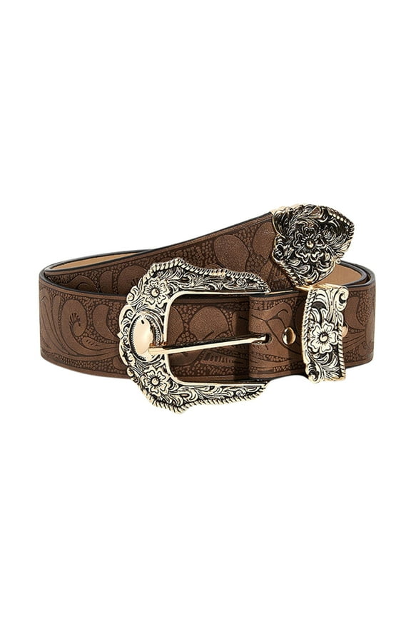 All Leather Belts for Men Western Belt Carved Men's And Women's Retro Belt Cowboy Belts Flower Leather For Jeans Pants Leather Rope Belt Men