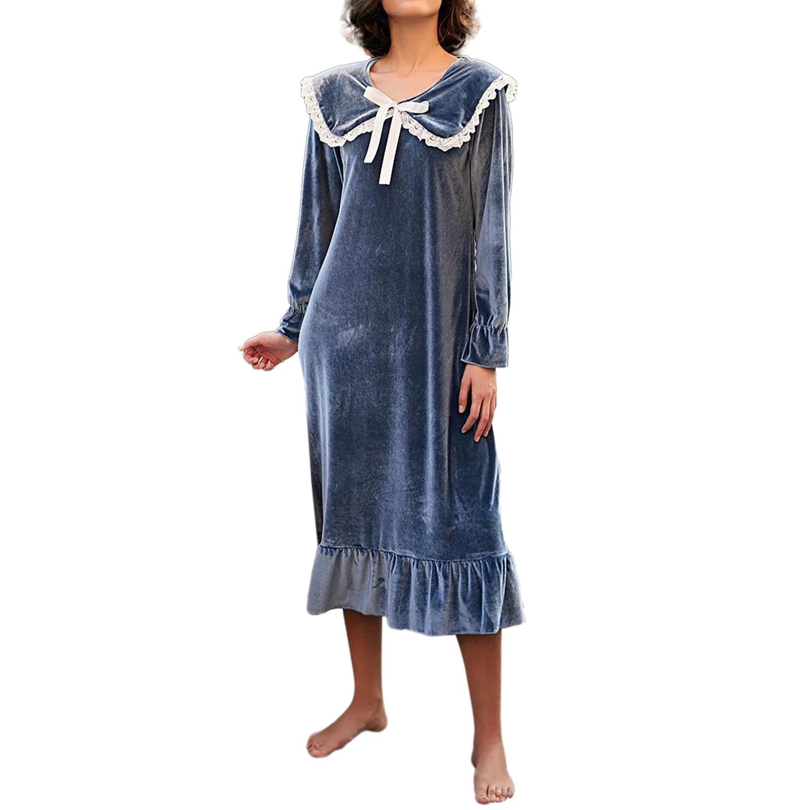 REYYOISKA Nightshirts for Women Sleepwear Ladies Nightgown Autumn And