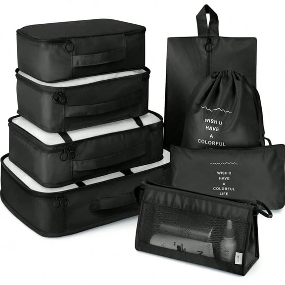 REZJSWFSMMJ 8pcs Travel Packing Cubes Set,Travel Portable Clothes Storage Bags, Clothing Underwear Bag,Travel Essential Accessories