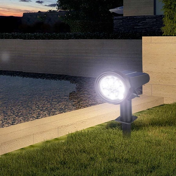 REZJSWFSMMJ Solar Landscape Spotlights With 10 LED Lights, Plastic Patio Lights With Individual Solar Panels, Automatic On/Off In Driveway, Pool Area And Garden Access