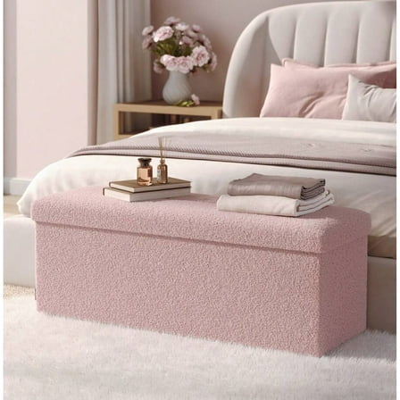 REZJSWFSMMJ Storage Ottoman Bench, Storage Chest, 15 X 43 X 15 Inches, Foot Rest Stool, End Of Bed Bench, Load Up To 660 Lb, For Living Room, Bedroom, Entryway