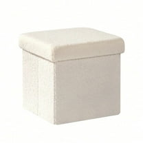 REZJSWFSMMJ Storage Ottoman Cube, Storage Chest, Sherpa Storage Ottoman With Lid, Small Ottoman Stool Foot Rest Stool For Living Room Bedroom Dorm