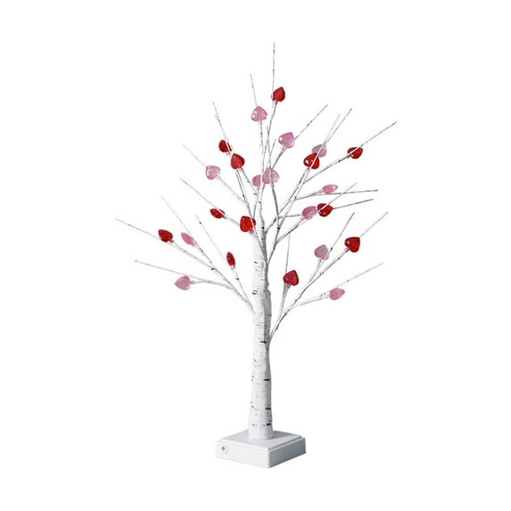 REZUOFI 1 PCS Valentines Day Tree with LED Lights & Heart Ornaments - Romantic Decor for Home Party Wedding Anniversary