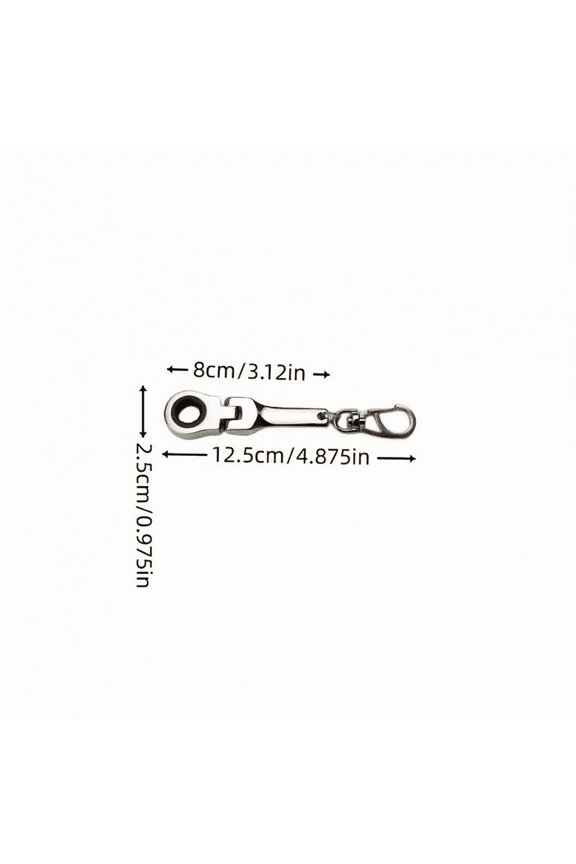 1 Pcs 10mm Ratchet Wrench Keychain Tool - Multi-Functional Steel Ratcheting Wrench with Quick-Release for Emergency Repairs, Automotive