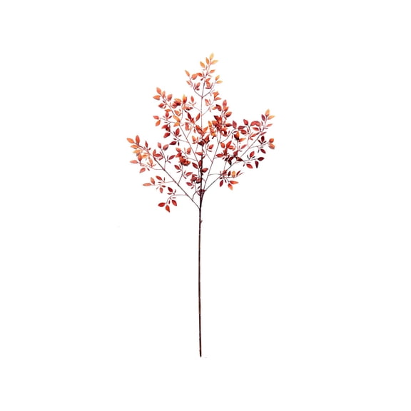 REZUOFI 1 Pcs Artificial Orange Fall Leaves, Realistic Faux Autumn Branches for Thanksgiving Halloween Decor, Flexible Stem Hanging Garland for Home Party 93cm